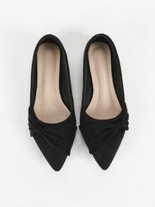 CUCCOO CURVES Weit geschnittene, modische Ballerinas, schwarze Schuhe geeignet für alle Jahreszeiten