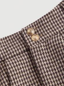 SHEIN MOD Women's Retro Plaid Pleated Mini Skirt, Retro Skirt, Going Out Skirt, College Skirt, Winter Skirt - Multicolor - View 3