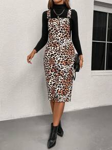 SHEIN Clasi 女式豹纹连衣裙，适合秋冬季