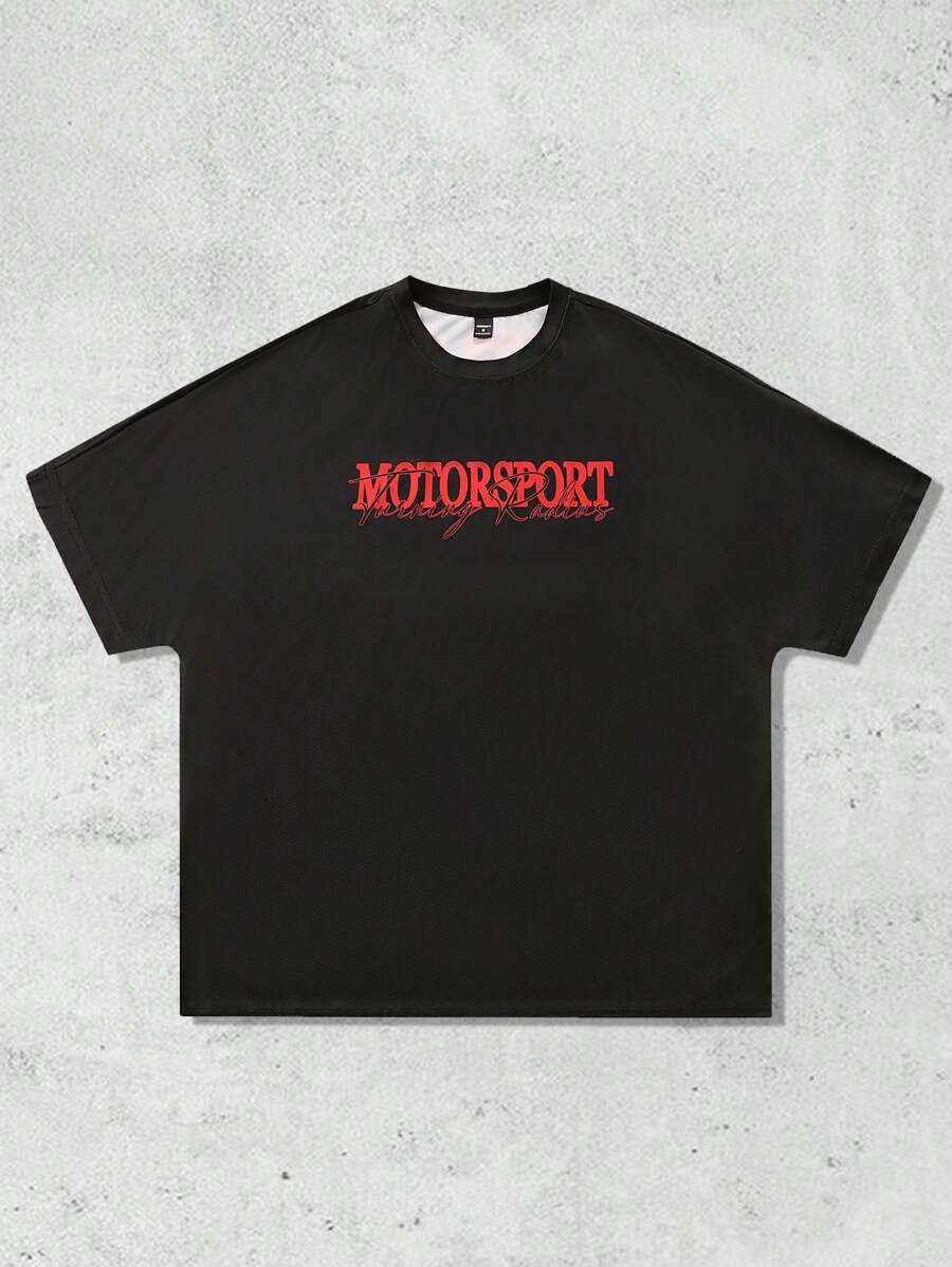 Manfinity Streetrush Men's Round Neck Short Sleeve Graphic Print Casual