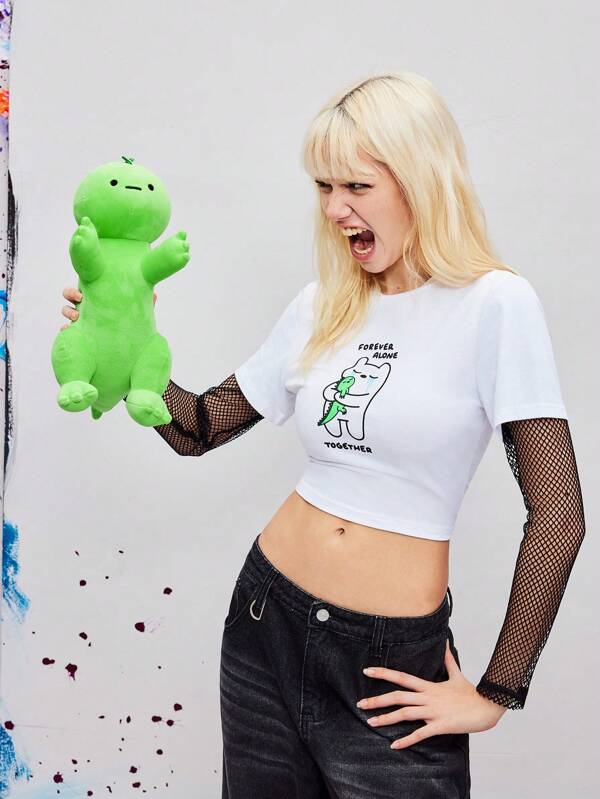 Coolman Artist A Green Simple Style Kawaii Basic Cute Dinosaur Doll Plush Doll, Suitable For Gifts, Interior Decoration Ornaments, Sleep Comfort Dolls, Holiday, New Year