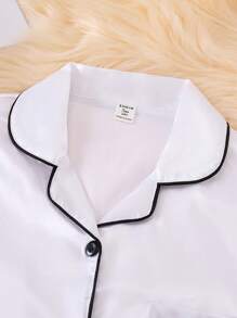 Trzyczęściowy zestaw piżamowy dla nastolatek - zawiera krótkie spodenki, długie spodnie i kardigan z krótkim rękawem z tkaniny satynowej