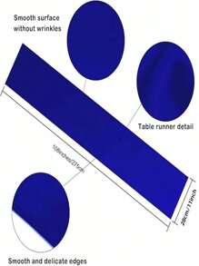 1/5/10pcs Sapphire Blue Satin Solid Color Table Runner,11x 108 Inch Rectangular Table Runner,Can Be Used As Chair Back Ties, Silk And Smooth Fabric Table Runner,For Weddings, Blue Birthday Party Decorations, Banquets, Festivals, Graduation Ceremony, Engagement And Other Occasions High Quality Table Runner, New Year (Multiple Colors Available) Christmas For Holiday Gift Giving - Royal Blue - View 3