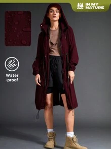 In My Nature In My Nature Impermeabile da donna con cerniera frontale, maniche lunghe, tasche, minimalista, casual, per uso esterno