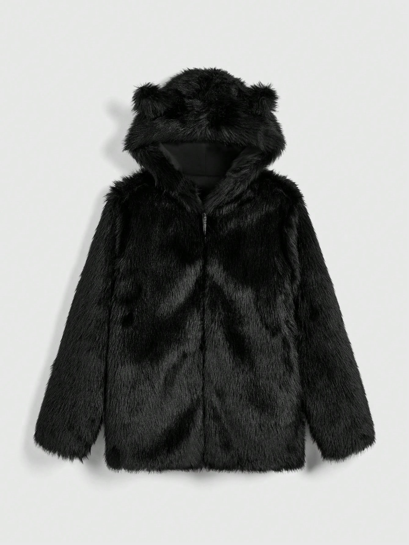 Y2K✩grunge fur jacket ✩ Y2K Grunge Fur Knitted Jackets Double Zipper Vintage Cropped