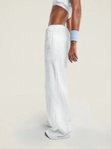 Athîral Bộ 2 áo ba lỗ cổ chữ V màu trơn và quần thường ngày cho nữ - trắng - Xem 6