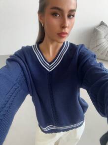 Aloruh Women 2 In 1 Collared Sweater, Warm For Commuting In Autumn/Winter - Grey - View 3