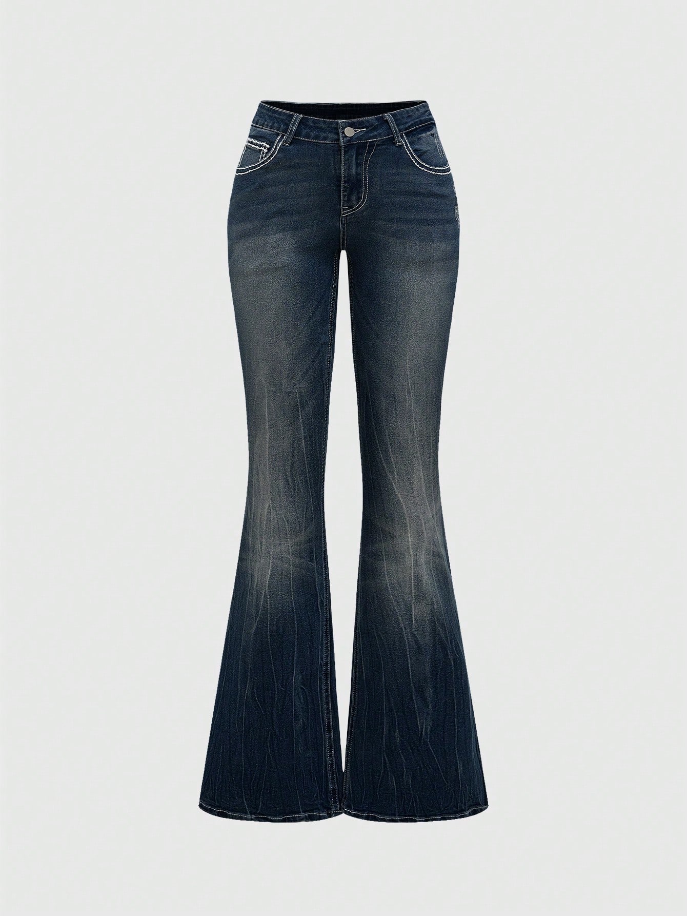 Our Grunge Punk Y2K Retro Midriff Pocket Cross Wing