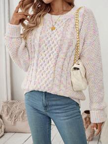 SHEIN LUNE Women's Casual Minimalist French Style Long Sleeve Sweater