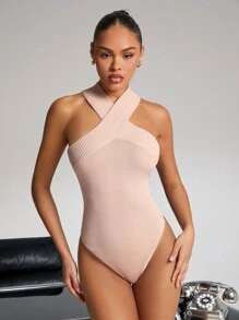Hauture 1 buah Atasan Tank Top Kasual Tanpa Lengan Warna Polos untuk Wanita - Dusty Pink - View 4