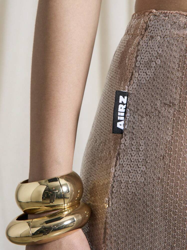 Sequin Wide Leg Trousers And Crop Top