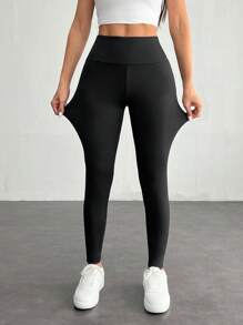 SHEIN PETITE 3 Confezioni Leggings da donna, comodi e morbidi, adatti per yoga, fitness, ciclismo e uso quotidiano