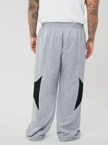 Manfinity VCAY Plus Size Men's Gray Loose Knit Casual Long Sweatpants - Light Grey - View 2