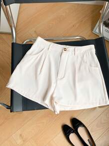 Comfortcana Short taille haute à plis - Nude - Voir 3