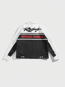 ROMWE MEN Street Life Men's Short Cropped Jacket, Street Style (Thermal Lined) - Multicolor - View 2