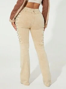 SHEIN SXY Vrouwen Casual Front Button Simple Denim Jeans, Voor Dagelijks Gebruik