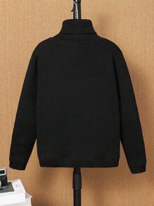 Sweter termiczny z wysokim kołnierzem dla chłopców, uniwersalny na wiosnę i jesień