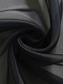 1pc Solid Voile Sheer Curtain With Rod Pocket, Lightweight And Transparent For Bedroom, Study Room, Living Room, Balcony, And Other Decor Windows,Fall Decor,Autumn Decor,Room Decor - Black - View 5