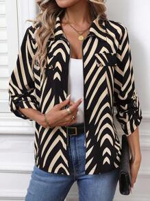 SHEIN LUNE Women Casual Autumn/Winter Clothing, Basic Zip-Up Top & Blouse For Everyday Wear
