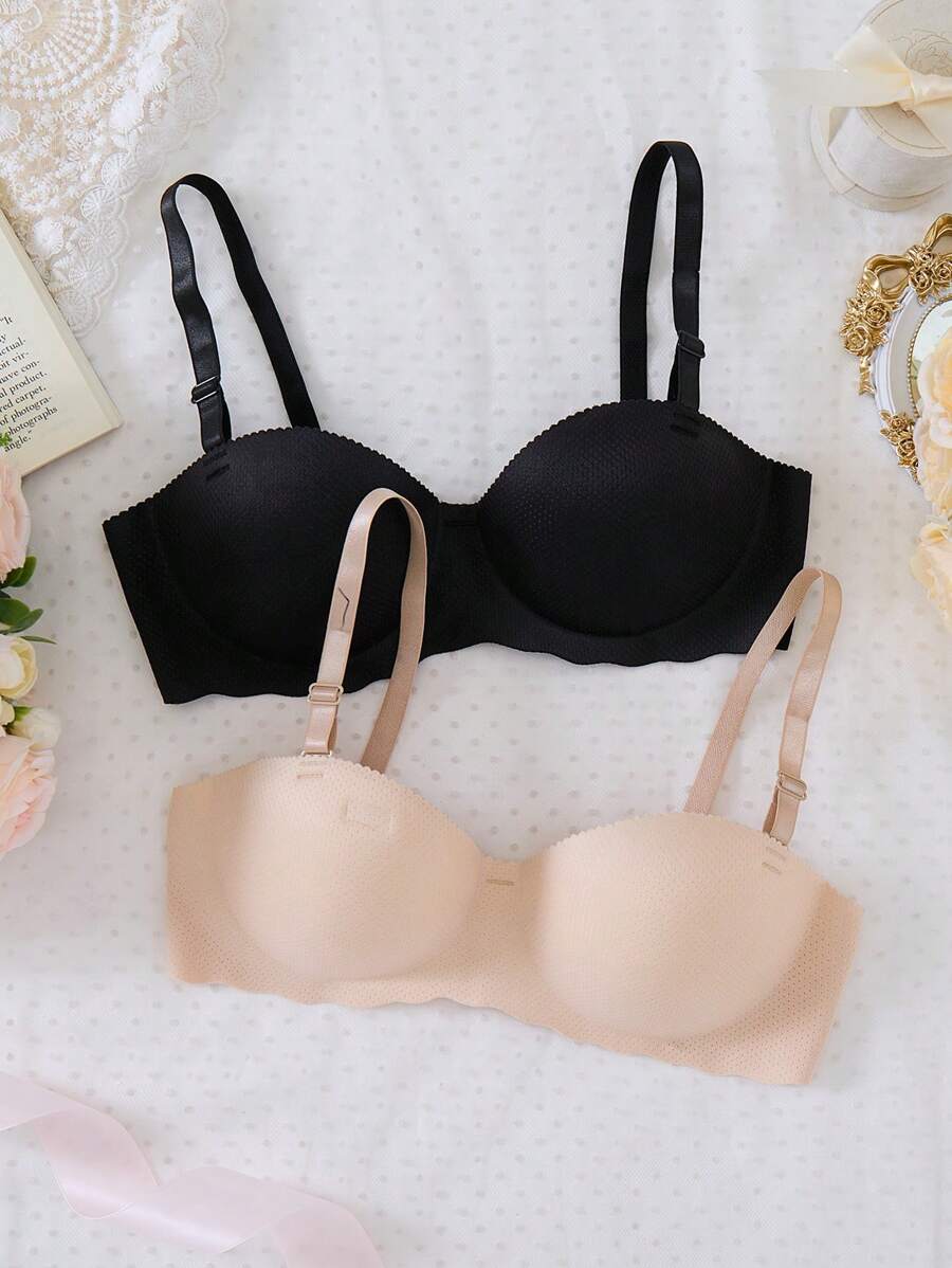 Teen Girl Seamless Push-Up Bra, Comfortable And Wire-Free, 2pcs/Set - Multicolor - View 1