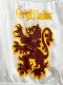 HARRY POTTER X SHEIN Conjunto de sutiã camisola com estampa de animal e letras para meninas pré-adolescentes 2 peças/conjunto