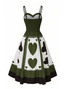 SHEIN Unity Vestido casual corto de mujer con tirantes de espagueti, plisado y color liso con aplicaciones