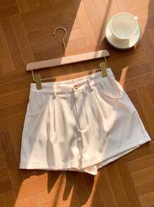 Comfortcana Short taille haute à plis - Nude - Voir 7