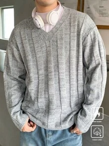 Manfinity CasualKnits Jersey de punto de hombros caídos casual y sencillo para hombres, apto para otoño/invierno