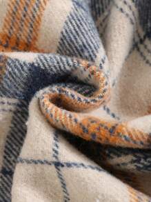 SHEIN 3 件套年轻男孩可爱加厚背心夹克、格子衬衫、松紧腰运动裤套装，适合秋冬季户外和室内穿着 - 彩色 - 查看 6