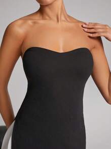 Hauture 心形领褶皱雪纺下摆迷你连衣裙