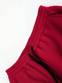 Manfinity Hypemode Pantalon de survêtement pour hommes, style décontracté, contraste de couleurs, broderie d'étoile, taille avec cordon de serrage