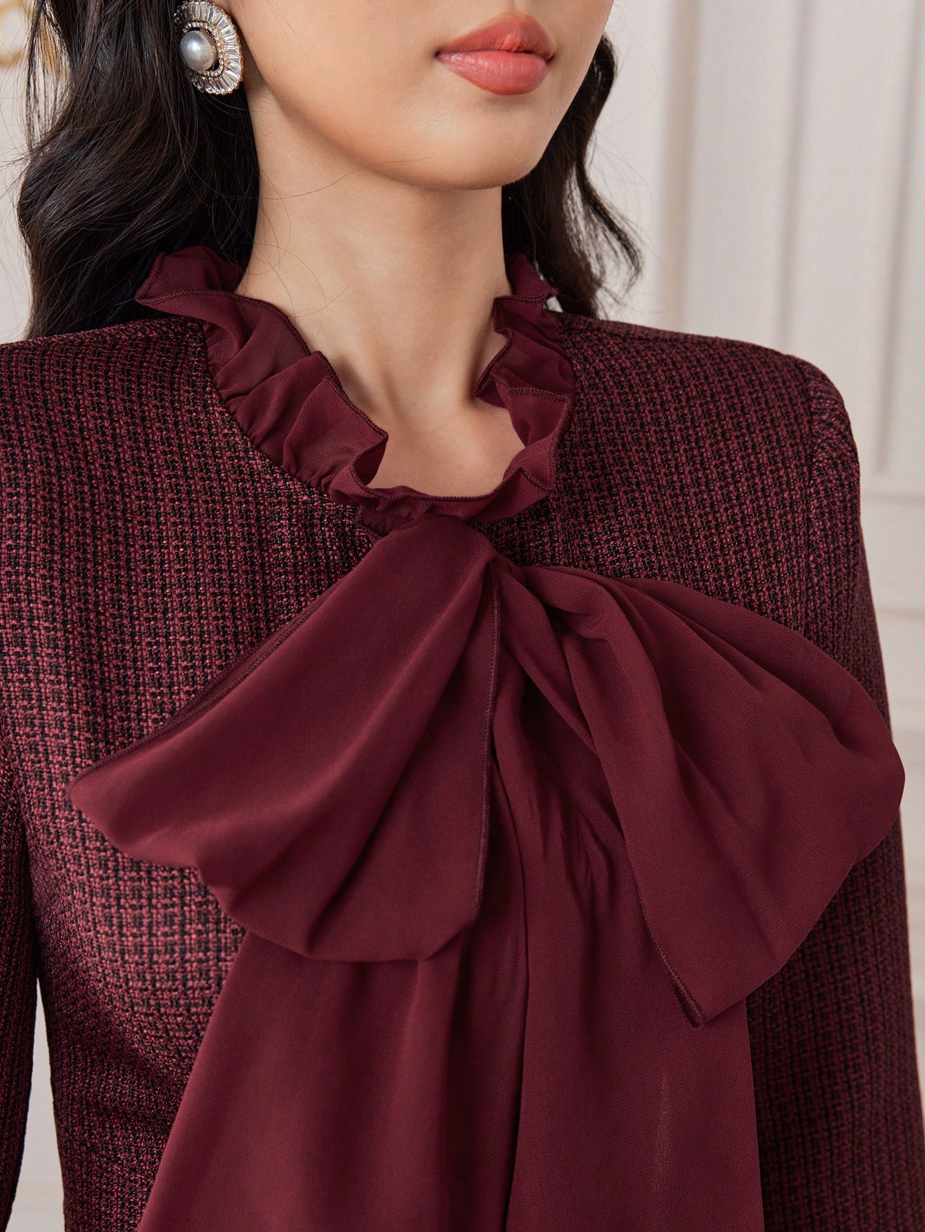 Modelyn فستان نسائي أنيق بأكمام طويلة وأزرار فردية...