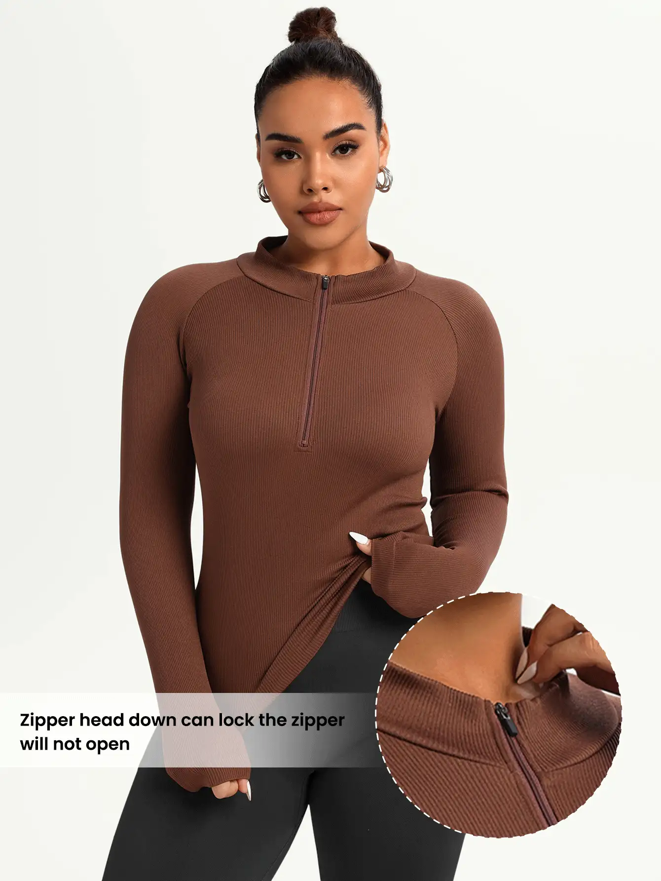 SHEIN Sports Sudadera deportiva de talla grande con cremallera de media vuelta, manga larga y ajustada