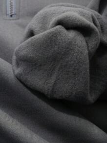 DAZY Sudadera de mujer con inserto de peluche, cuello de sherpa, cálido para el otoño - Gris Claro - Ver 5