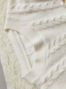 Aveloria Flower Decor Round Neck 3D Floral Design Pullover Sweater For Women, Autumn Knit Pullover Fall Winter Outfit