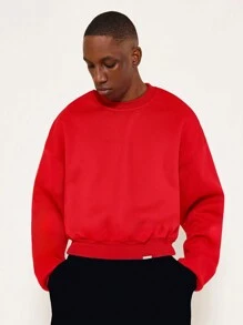 SUMWON Sudadera deportiva clásica, prenda esencial de streetwear contemporáneo, oversize, casual deportiva, ropa de estar en casa para otoño e invierno, pullover con cuello redondo, moda urbana