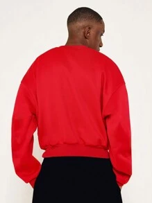 SUMWON Sudadera deportiva clásica, prenda esencial de streetwear contemporáneo, oversize, casual deportiva, ropa de estar en casa para otoño e invierno, pullover con cuello redondo, moda urbana