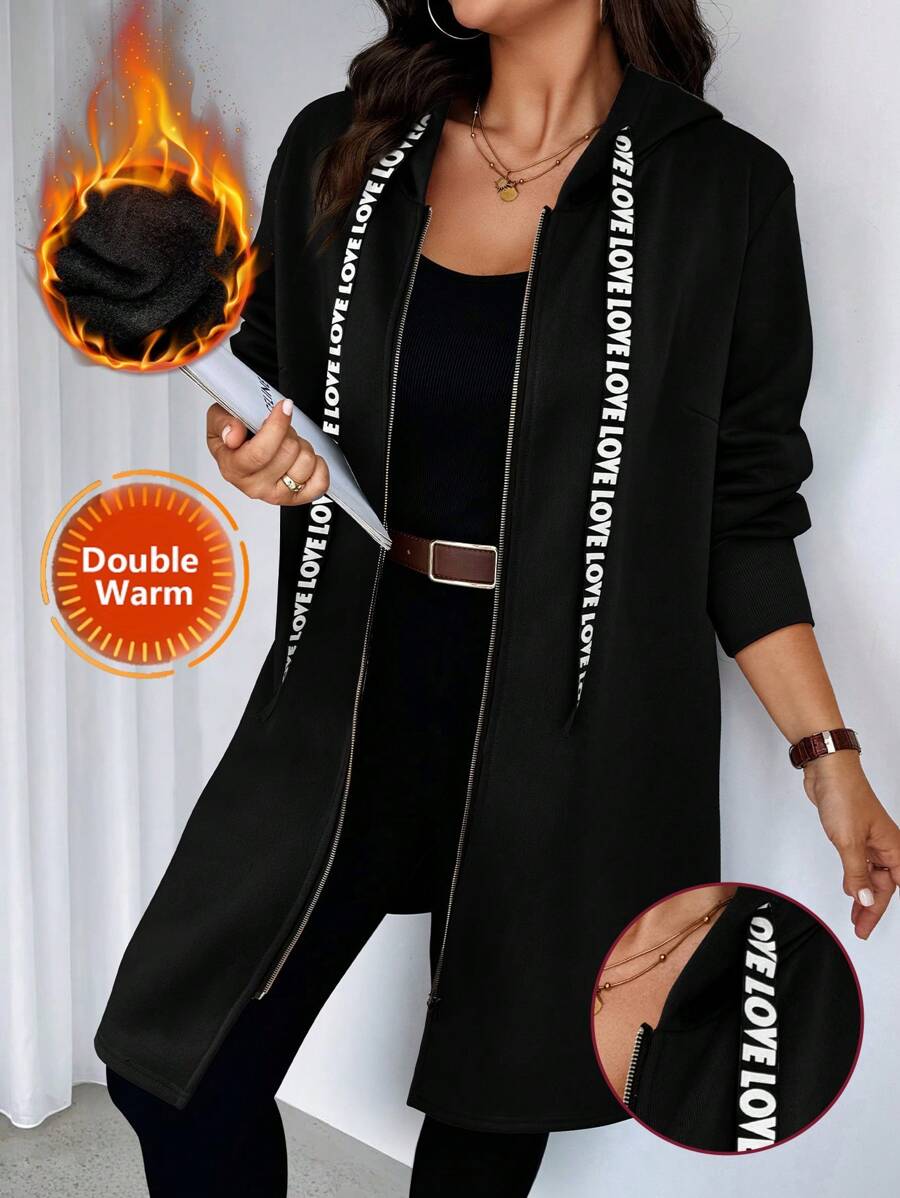 Elenzga 大码前拉链长袖休闲夹克