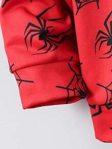 2件套男童纯色拼接圆领长袖休闲上衣和裤子套装 - 黑色 - 查看 5