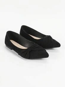 CUCCOO CURVES Weit geschnittene, modische Ballerinas, schwarze Schuhe geeignet für alle Jahreszeiten