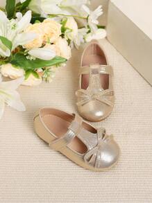 Chaussures bébé anti-dérapantes pour filles tout-petites avec décoration de nœud, pour l'automne/hiver