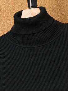 Sweter termiczny z wysokim kołnierzem dla chłopców, uniwersalny na wiosnę i jesień