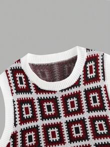 Manfinity VCAY 秋冬大码男士针织无袖毛衣背心 - 彩色 - 查看 5