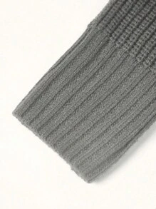 Men's Solid Color Casual Versatile Knitted Long Sleeve Cardigan Sweater - Grey - View 7