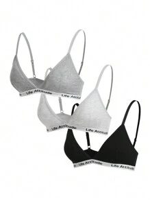 Bộ Bralette Yoga 3 gói Letter Tape Thể thao - Nhiều màu - Xem 7