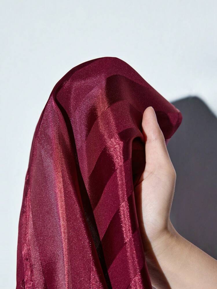 SHEIN Maija 2pcs Women Casual Maroon Solid Color Striped Loose Blouse Top And Pants Set, Button Down Long Sleeve Shirt And Pants, Autumn/Winter