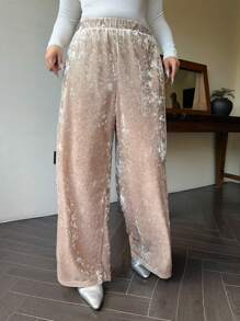Calvaya Straight Wide Leg Pants Women Autumn/Winter New Gold Velvet Diamond Velvet Pants Tie Dye Casual Loose Pants