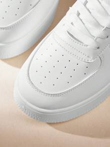 CUCCOO EASI Spring/Fashionable Thick-Soled Height-Increasing Women's Casual Shoes With Front Lace-Up, Waterproof Platform, White Color Sports Shoes Casual Shoes School Supplies Back To School Shoes For Women Sneakers Spring Shoes Easter Trainers