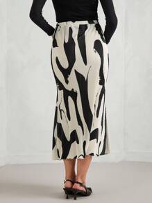 MaterniChic 孕妇优雅甜心领前褶皱长袖衬衫和鱼形下摆，2 件套 - 杏色 - 查看 2