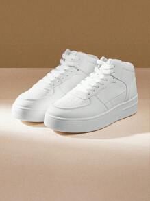 CUCCOO EASI Spring/Fashionable Thick-Soled Height-Increasing Women's Casual Shoes With Front Lace-Up, Waterproof Platform, White Color Sports Shoes Casual Shoes School Supplies Back To School Shoes For Women Sneakers Spring Shoes Easter Trainers